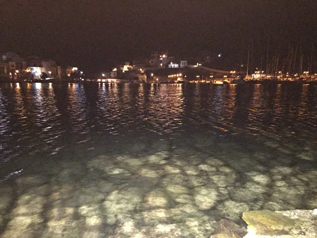 sea at night in kythnos island greece