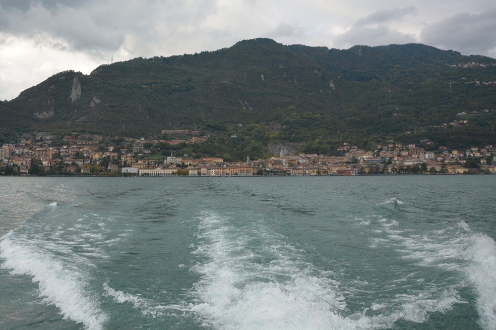 Great Bergamo day trips. On the ferry going across Lake Iseo.