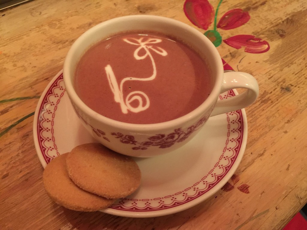 Hot chocolate at Petit Fleur Kolonaki.
