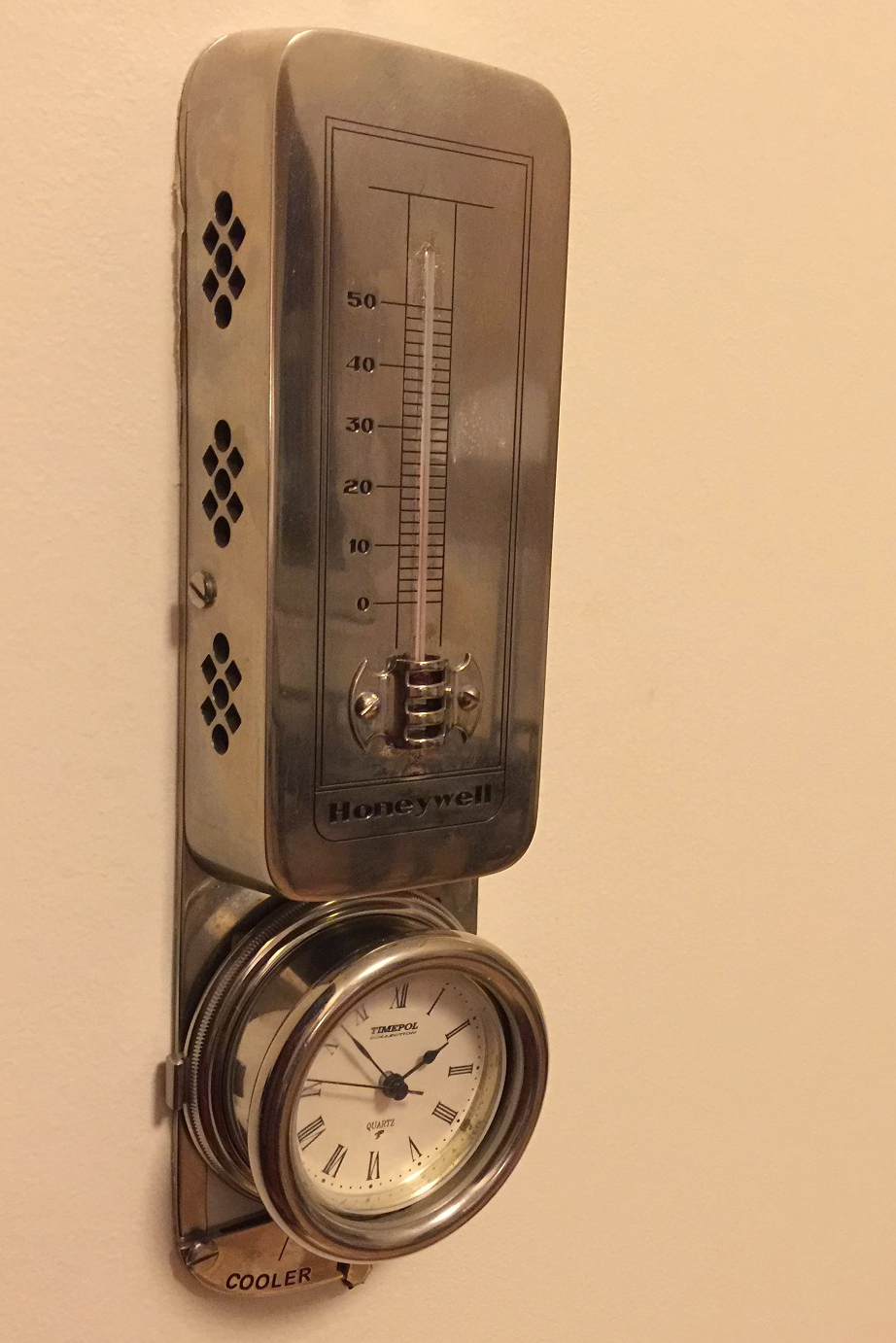 Nickel thermostat. So retro at the Rialto.